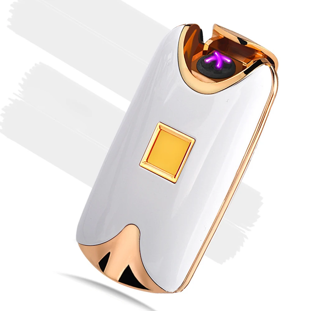 

Intelligent USB Dual Fire Arc Lighter Fingerprint Induction Charging Metal Wind Proof Lighter for Smoker Cigarettes Gift