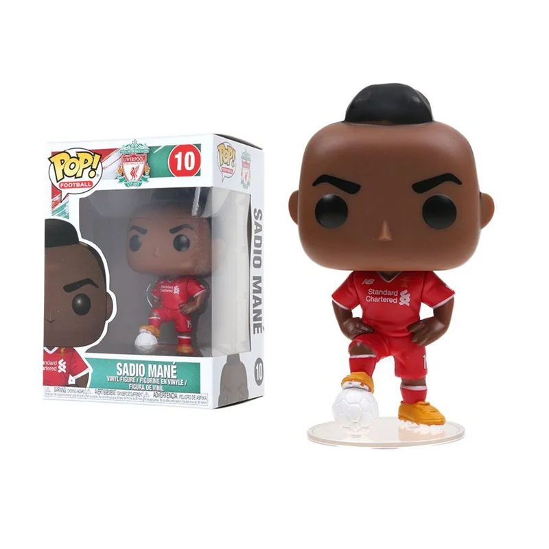 FUNKO POP Manhattan Юнайтед игрушки Ливерпуль Фирмино Садио манет Мохамед Салах Pogba Фигурки игрушки для детей подарок на день рождения - Цвет: with box