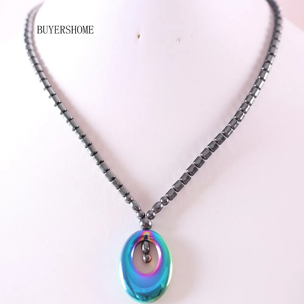

Fashion Jewelry Multi-color Non magnetic Hematite Necklace 19" 1Pcs E016