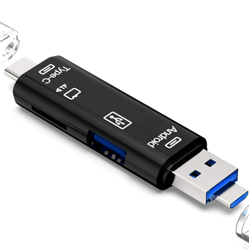 Raugee type C и Micro USB OTG карта адаптер 3 в 1 ридер флэш накопитель TF разъем для чтения