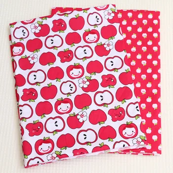 100% Cotton fabric  Red Apple Print Cloth for Sewing Patchwork Pattern Fabrics Meter Baby Doll Cloth Quilt Tissu Tilda 100x160cm