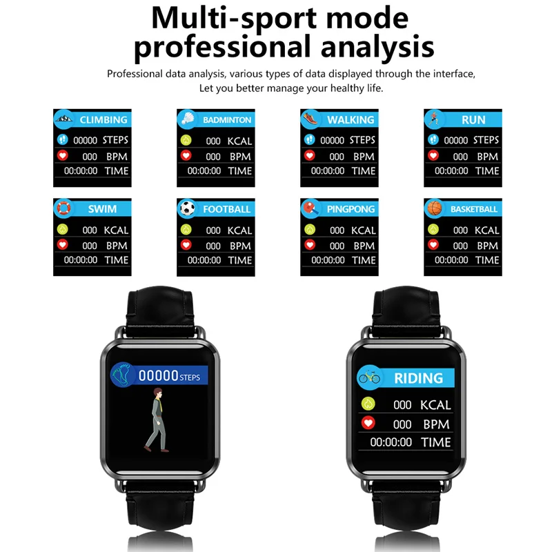 Smart Watch Heart Rate Blood Pressure ECG Bracelet Fitness Tracker Sleep Moniter Call Reminder Calories Step Sport Wrist Band