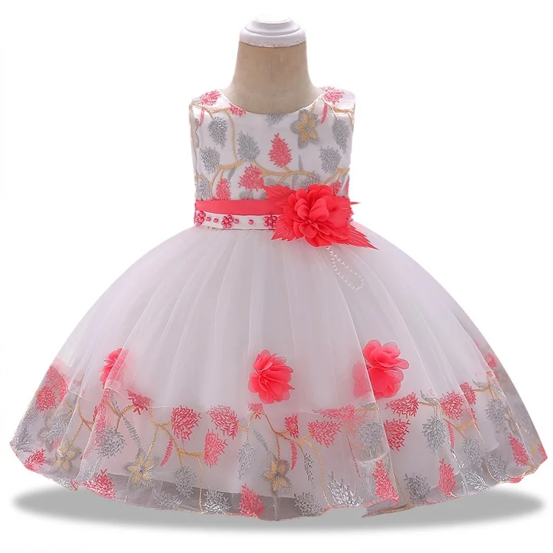 Новое Детское кружевное свадебное платье для новорожденных платье с бантом для маленьких девочек от 6 до 24 месяцев, платье для дня рождения, крещения - Цвет: as picture