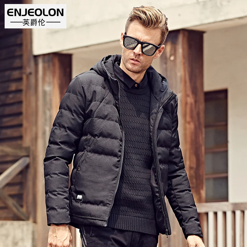 Enjeolon brand top Winter Cotton Padded Hooded Jacket coat