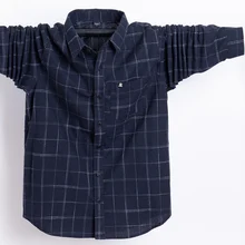 Клетчатая рубашка, мужские рубашки, новинка, осенняя мода, Chemise Homme, мужские рубашки с длинным рукавом, Классическая мужская блузка, мужская рубашка 7XL