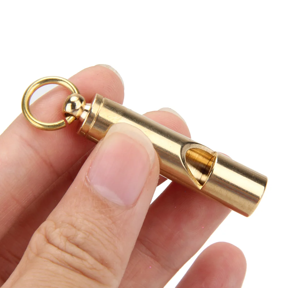 1pcs 10mm High Decibel Solid Brass Whistle EDC Emergency Safety