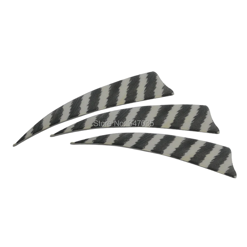 

50 pcs 4" Black&White Stripe Turkey Feather Shield Shape Left Wings for DIY Arrow Fletching Archery Hunting - Free Shipping