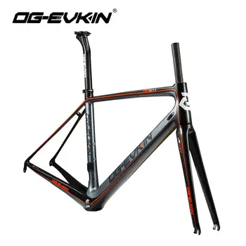 

OG-EVKIN CF-016 Super Light Carbon Fiber Road Bike Frame 700C Carbon Bicycle Frame 3K Glossy BSA DI2 Road Bike Frameset