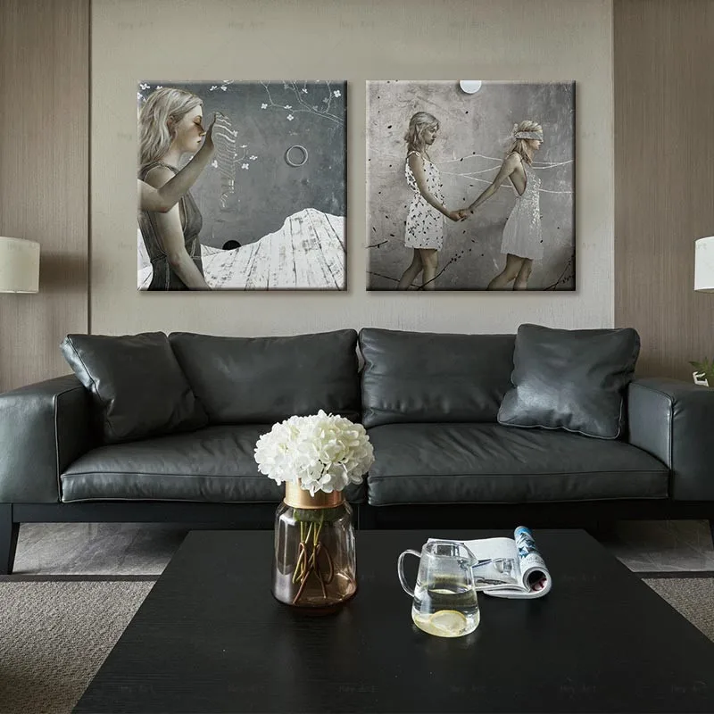 

Portrait art posters abstract home decor picture prints Women Canvas Painting wall pictures for living room