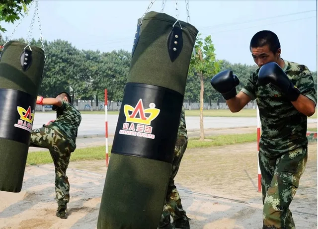 Cheap 100cm High Quality canvas hollow Boxing Sandbag Fitness Sports Empty Hanging Sandbag Punching Bag with rotator Free Shipping