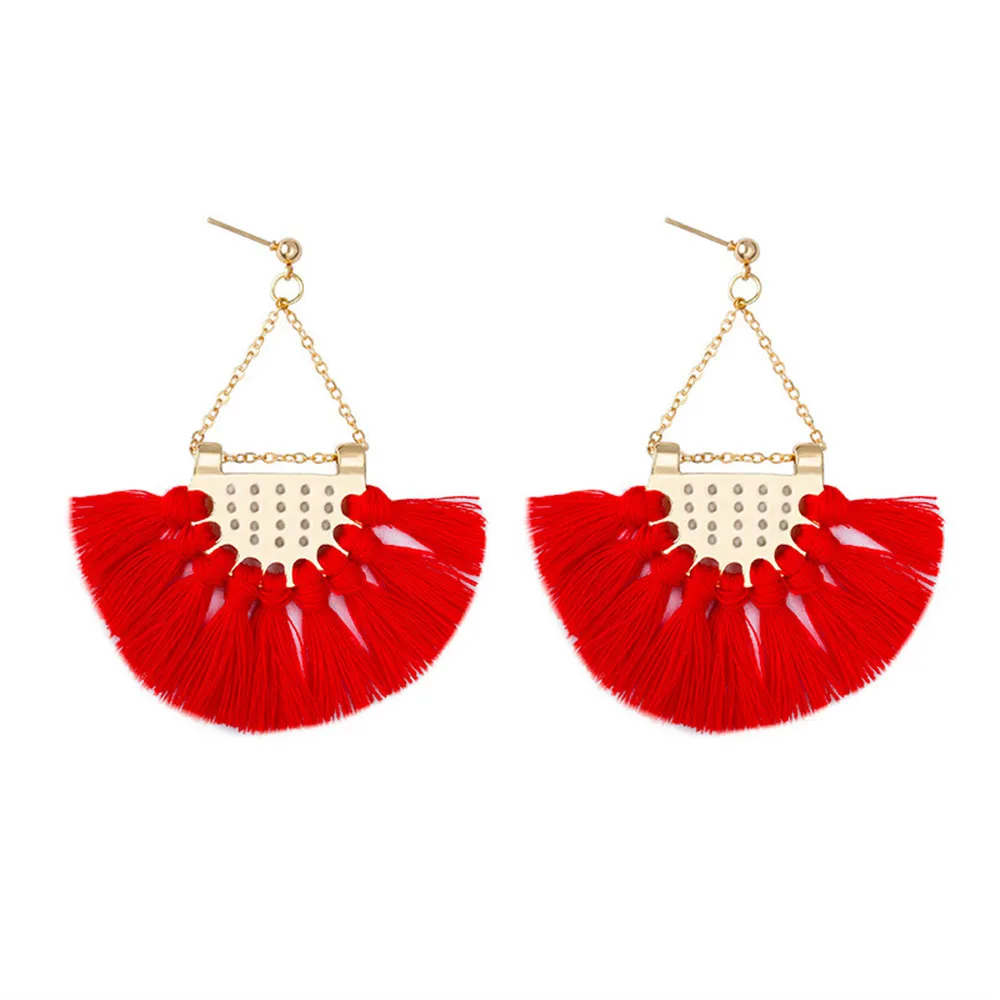 Fashion Fringing Earrings Jewelry Geometric Trendy Tassel Long Earring for Women Wedding Dangle