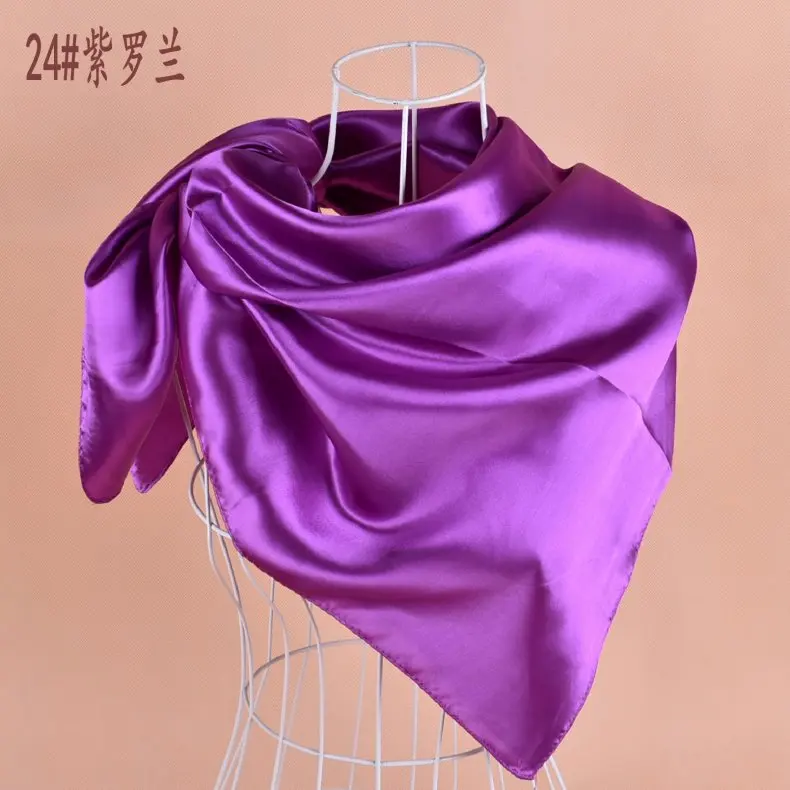 Women big Square scarf Pure color soft headband hijab scarf