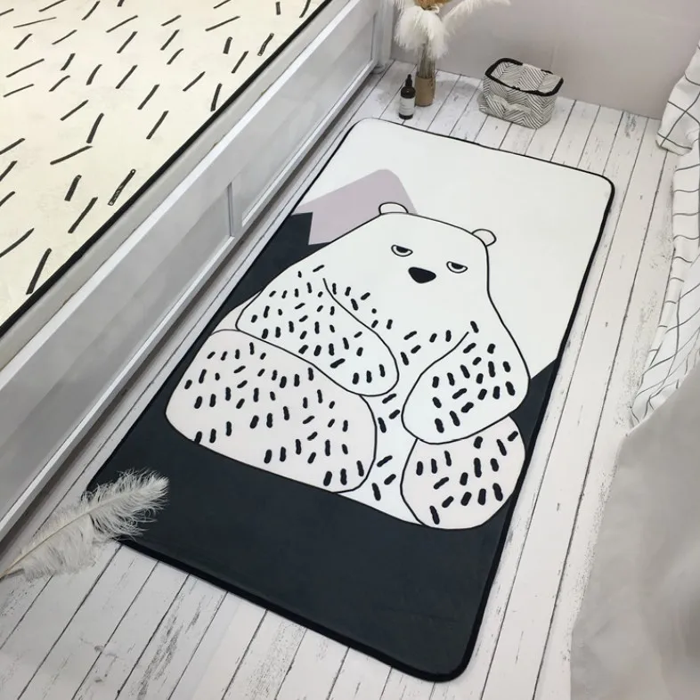 INS модный супер мягкий фланелевый мультяшный коврик в форме животного прикроватный ковер мягкий коврик для гостиной игровой коврик нескользящий коврик одеяло коврик для чая