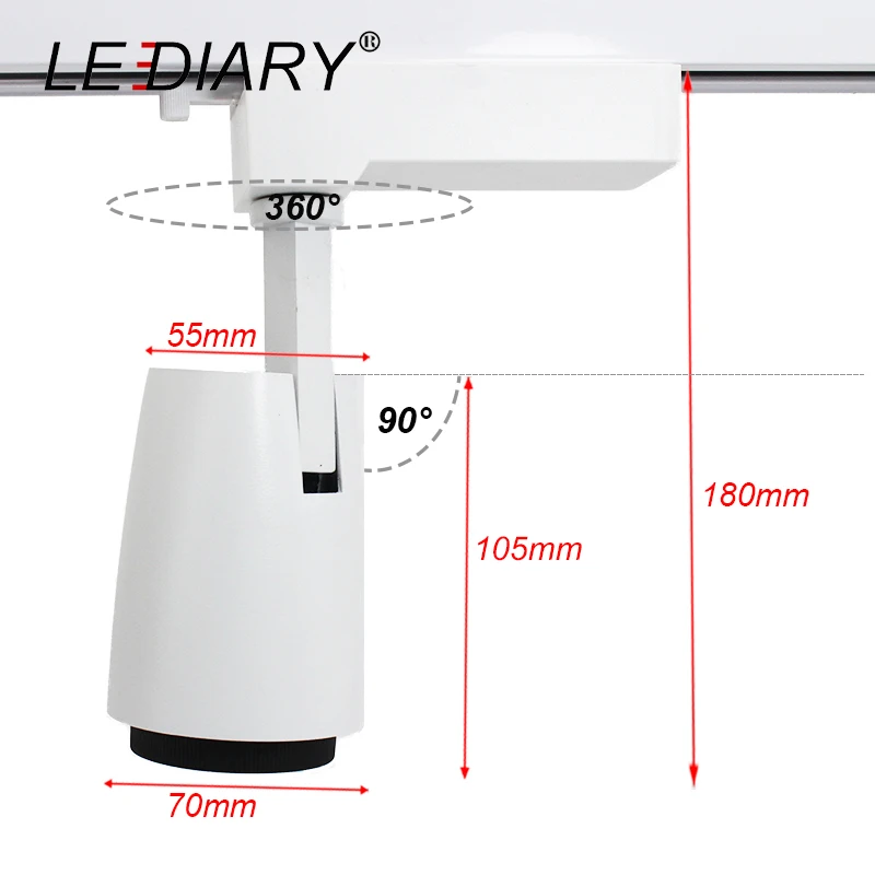 Светодиодный Светодиодный Трековый светильник, регулируемый, 15 Вт, 220 В, 240 в, осветительный, а также направляющий рельсовый фонарь для магазина, торгового центра, выставочного офиса