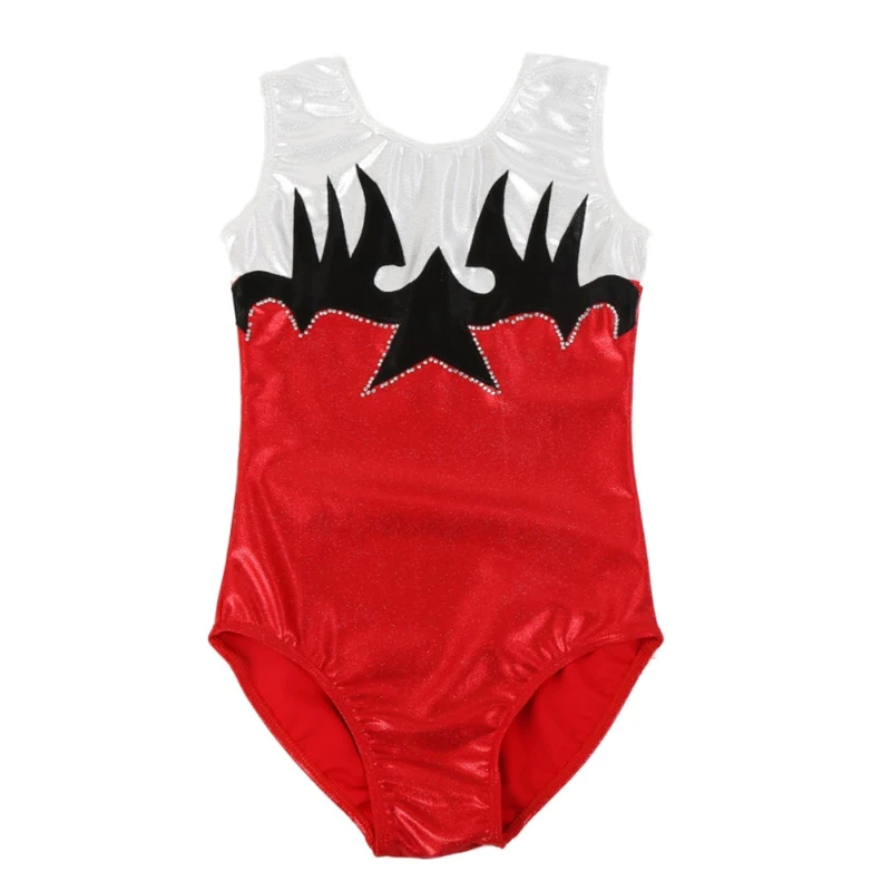 

one-piece Kids Grils Gymnastics Dance Ballet Dress Radium Color Diamond Color Pattern Sleeveless Body Suit Practice Clothes