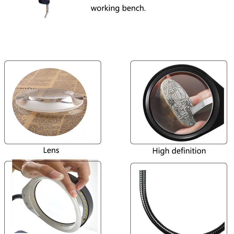 Настольный светильник с зажимом ESD Идеальный Профессиональный PCB 5x 8x 10x оптическое увеличительное стекло регулируемый светодиодный светильник