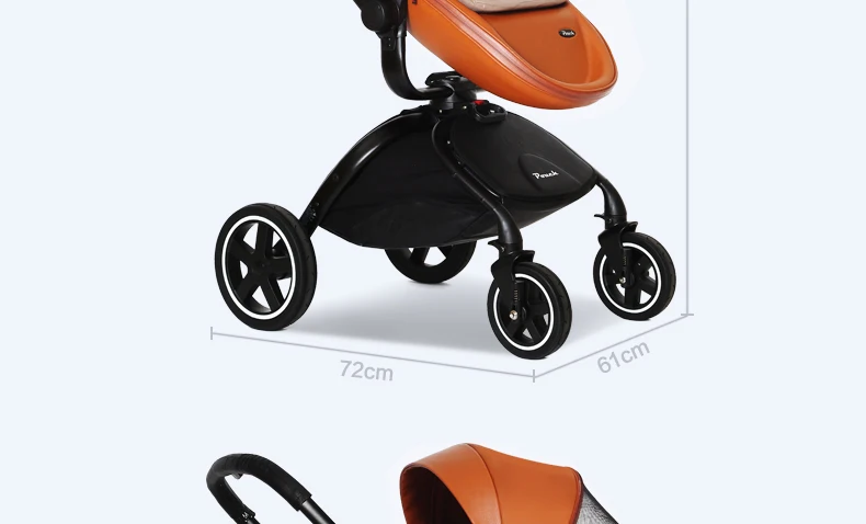 Брендовые Детские коляски,, коляска с чехлом, 2 в 1, автомобильное кресло, детское Спальное кресло для новорожденных, Роскошная детская кожаная коляска