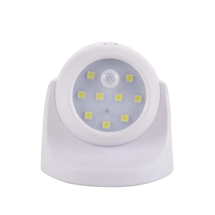 9 Светодиодный светильник с поворотным датчиком движения на 360 градусов, Ночной светильник с питанием от батареи, настенный светильник для коридора, прикроватная лампа для гаража, Индукционная лампа