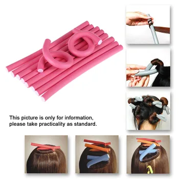 

10pcs Curler Makers 0.6" Spongia Foam Twist Curls DIY Styling Hair Rollers Flexible Curling Rods Hairdressing Tool