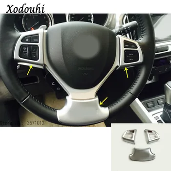 

For Suzuki Vitara Escudo 2016 2017 2018 2019 Car Detector Styling ABS Chrome Steering Wheel Interior Kit Trim Frame Hoods 3pcs