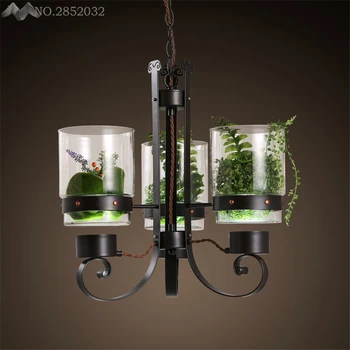 

Modern 3 heads iron Pendant Lamps DIY plant pendant lights for living room bedroom Cafe Bar home lighting fixtures decoration
