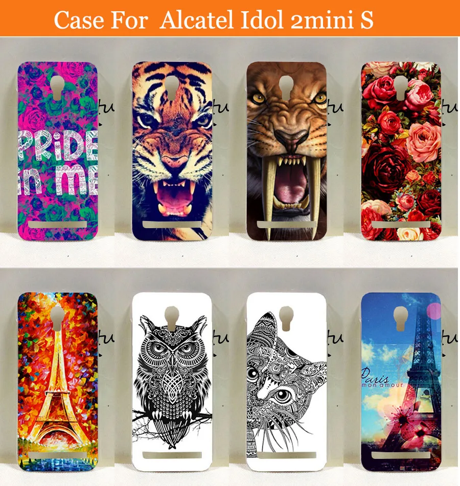 

Alcatel Idol 2mini s cartoon tower flower cool animal Colored Painting Case for Alcatel One Touch Idol 2 Mini S 6036 6036Y