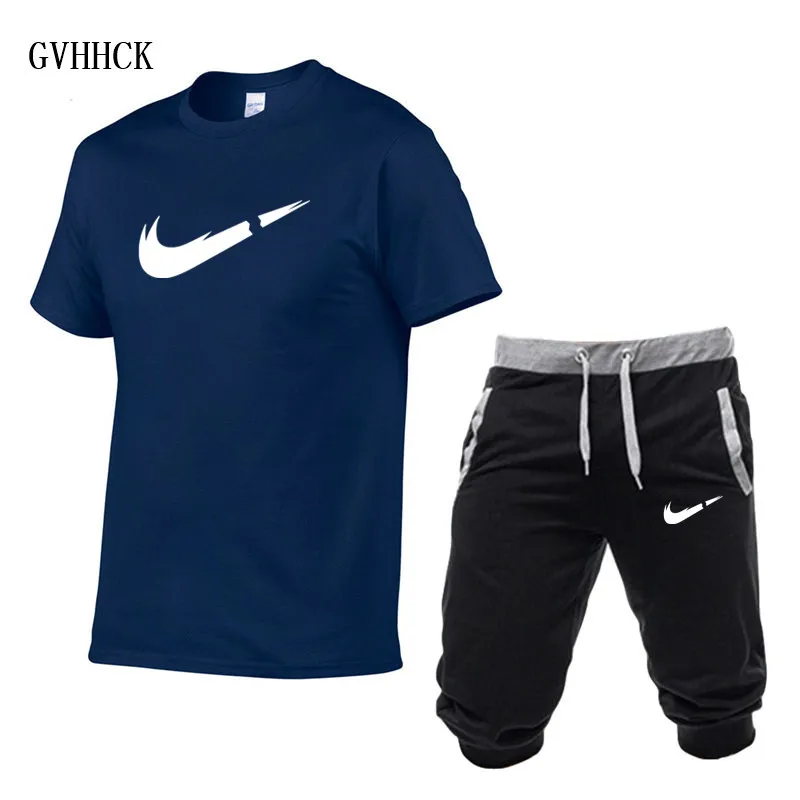 HTB13wJKPCzqK1RjSZPcq6zTepXaV image HTB13wJKPCzqK1RjSZPcq6zTepXaV Summer New Tracksuit Men Shorts Casual Men's Sportswear Suit Shorts Brand Clothing Two Pieces Top Tee+Shorts Sweat Suits 2019