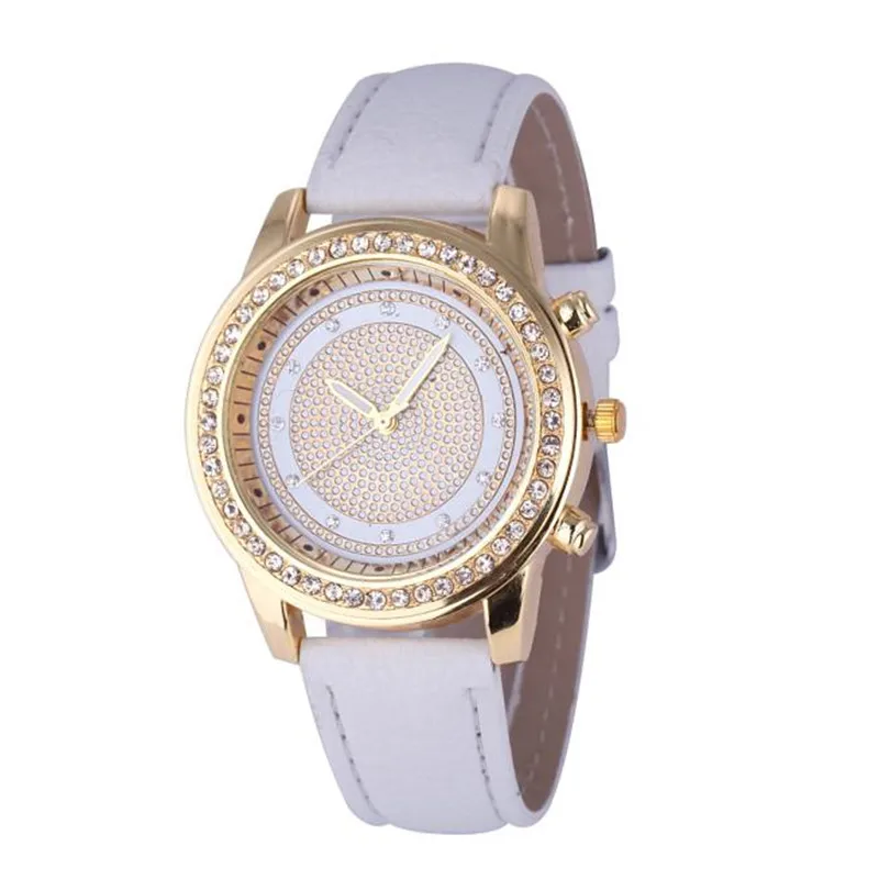 

Hot Geneva Women Watch Luxury Brand Rhinestone Round Dial Ladies Watches High Quality Quartz Wristwatch Clock Gift Kol Saati #W