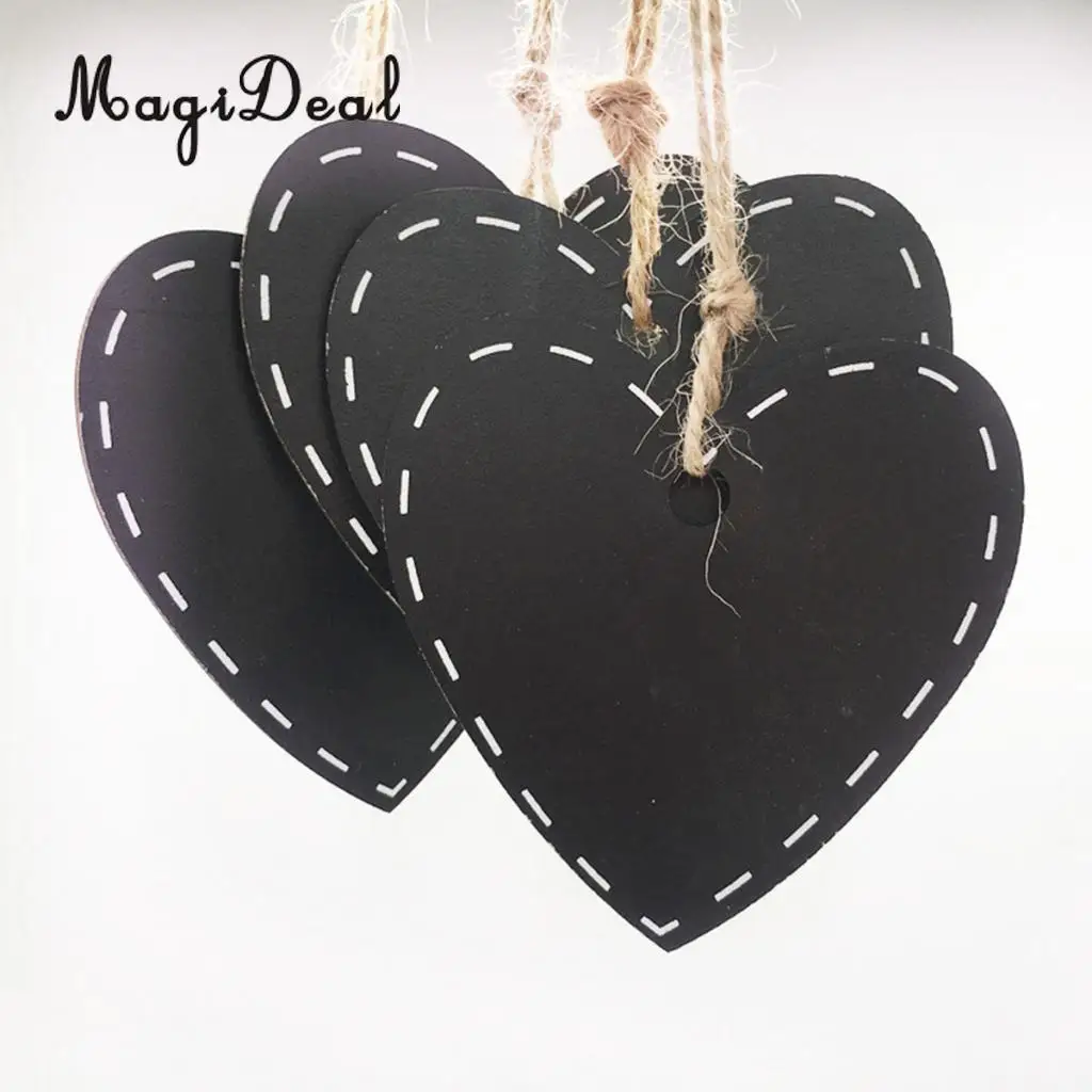 10pcs Mini Chalkboard Place Cards Hanging Blackboard Single Sided Chalkboard Wedding Party Table Number Place Tag Love Heart