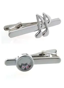 

10pcs/lot Silver Music Note Tie Clips Dice Craps Tie Clip Copper Tie Pin Bars Men's Jewelry Wholesale