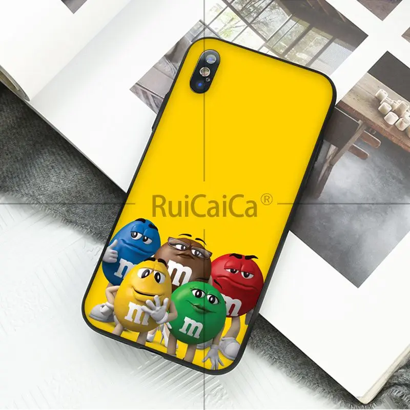 Ruicaica M& M шоколадный черный мягкий чехол для телефона iPhone X XS MAX 6 6S 7 7plus 8 8Plus 5 5S XR - Цвет: A14