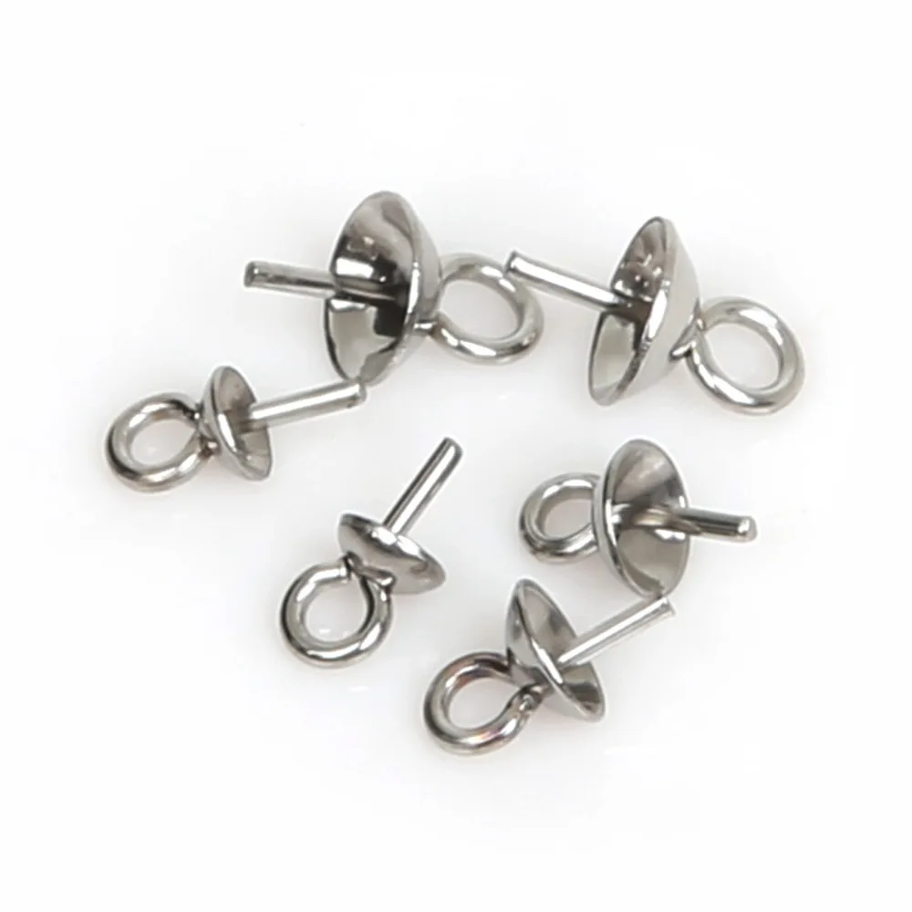 

0.7x3x7mm 0.7x4x7mm 0.7x5x8mm 50Pcs Stainless steel Eye Pin Pearl Pendant Charm Connector Bail For DIY Jewelry Accessories