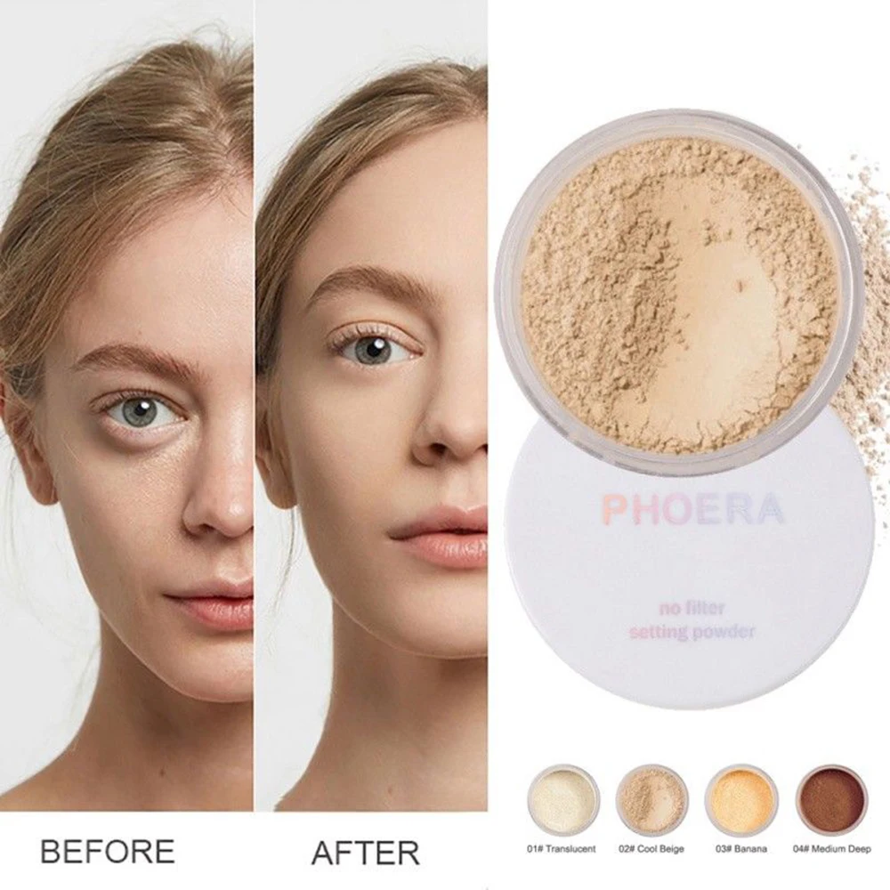 1PC 4 Colors Face Loose Powder Facial Foundation Longlasting Natural Makeup Oil Control Beauty