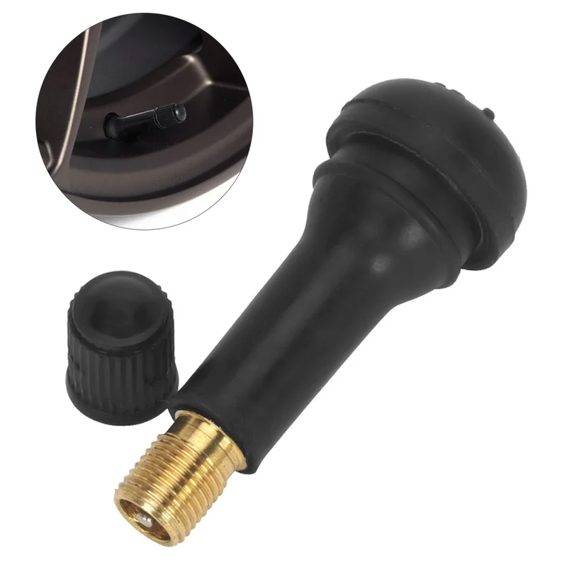 

TR414 Car Valve Snap In Rubber Tubeless Tire Valve Cap Dust Cover Wheel Stem Vacuum Nozzle Rim Hole Car Tire Wheel Accessories