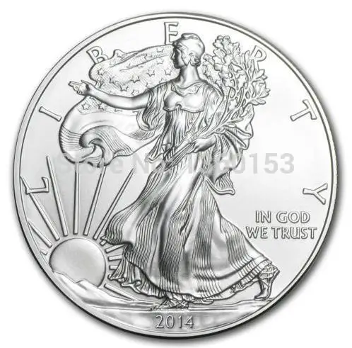 

Free Shipping 5Pcs/Lot 999 Fine Silver Plated/Clad American Souvenir Coin,USA Walking Liberty Silver Coin Without Copy coin