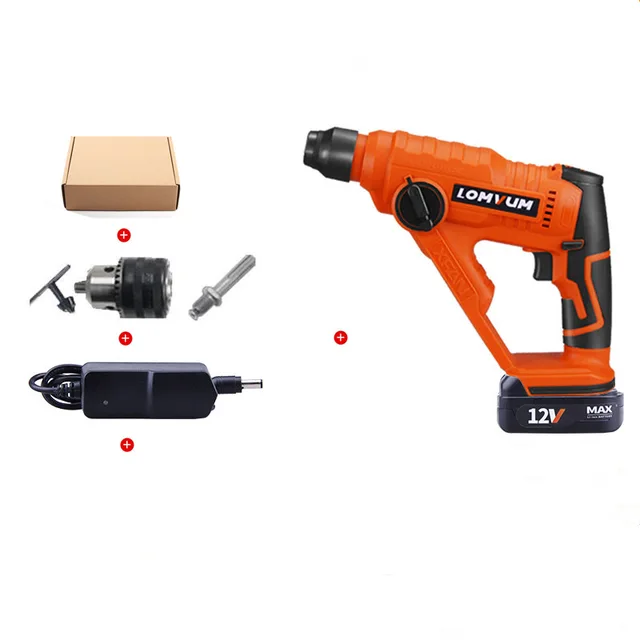 12V 21V rechargeable lithium battery electric hammer multi function electric impact drill
