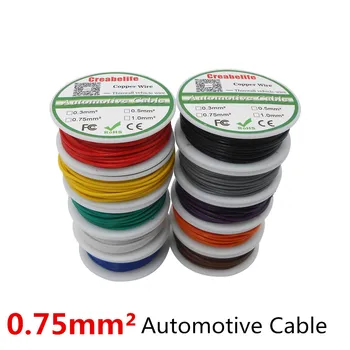 

30m Spool P1 or P2 0.75 MM2 Auto Cable 12/24V 24/0.2mm Stranded Copper Wire Cores Thinwall Car Vehicle Wire Connection Wire
