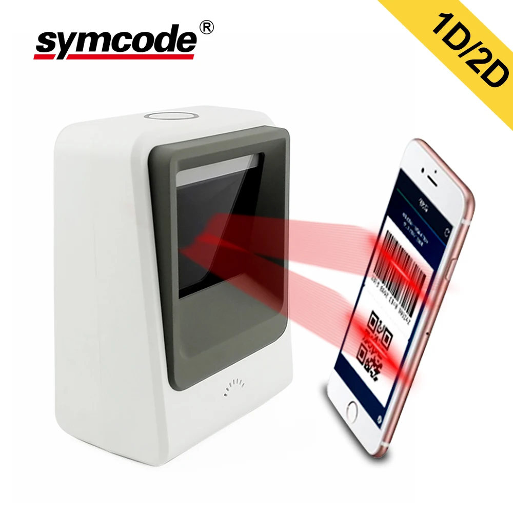 

2D Automatic Barcode Scanner,Symcode 1D/2D USB Handsfree USB Bar code Reader with Auto-sense Scanning Function