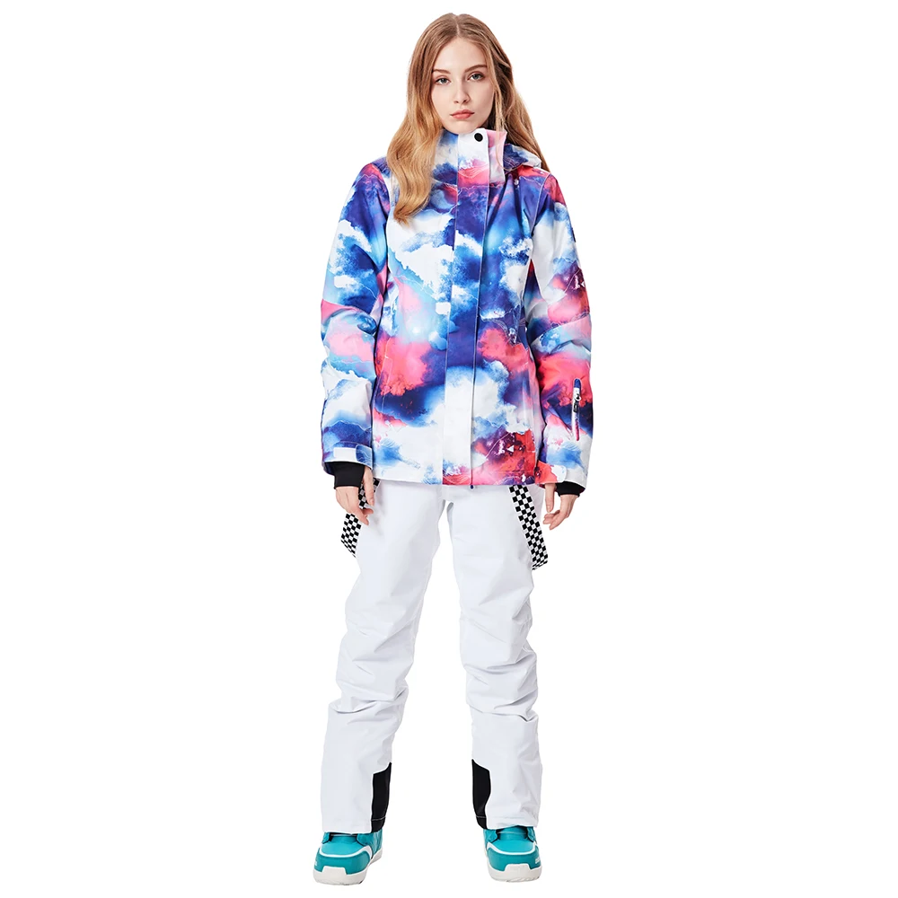 Уличные лыжные костюмы для женщин сноуборд куртка+ горные лыжные водонепроницаемые штаны ветрозащитная дышащая зимняя теплая удерживающая куртка зимний комплект