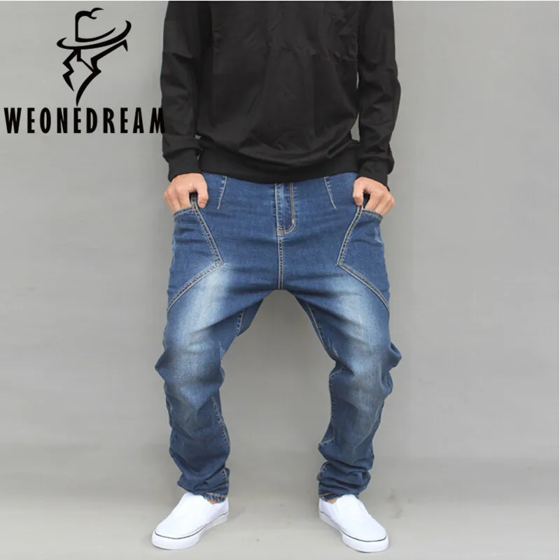 Weoneworld/хип-хоп denimtrouser Для мужчин свободные Дамские шаровары средней посадки Джинсы для женщин Брюки для девочек для Для мужчин Мешковатые Брюки для девочек стрейч узкие брюки плюс