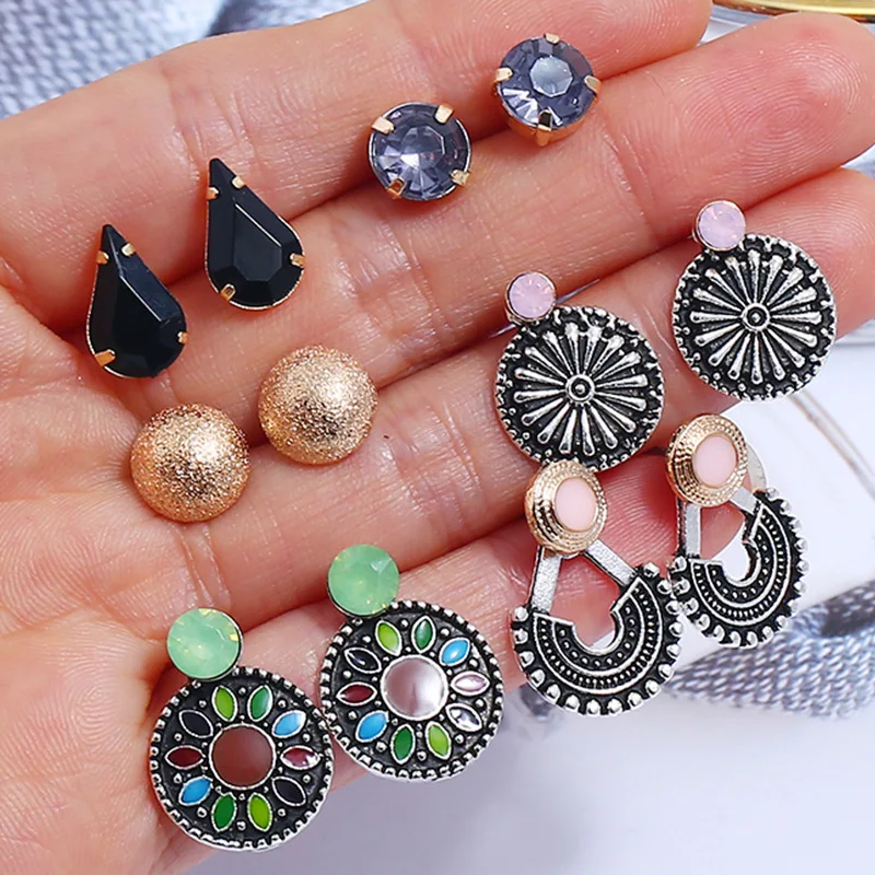 

2019 Brinco To A Board Stud Earrings Set 6 Oil Water Drops Eardrop Speed Sell Through Hot Style Restoring Ancient Ways