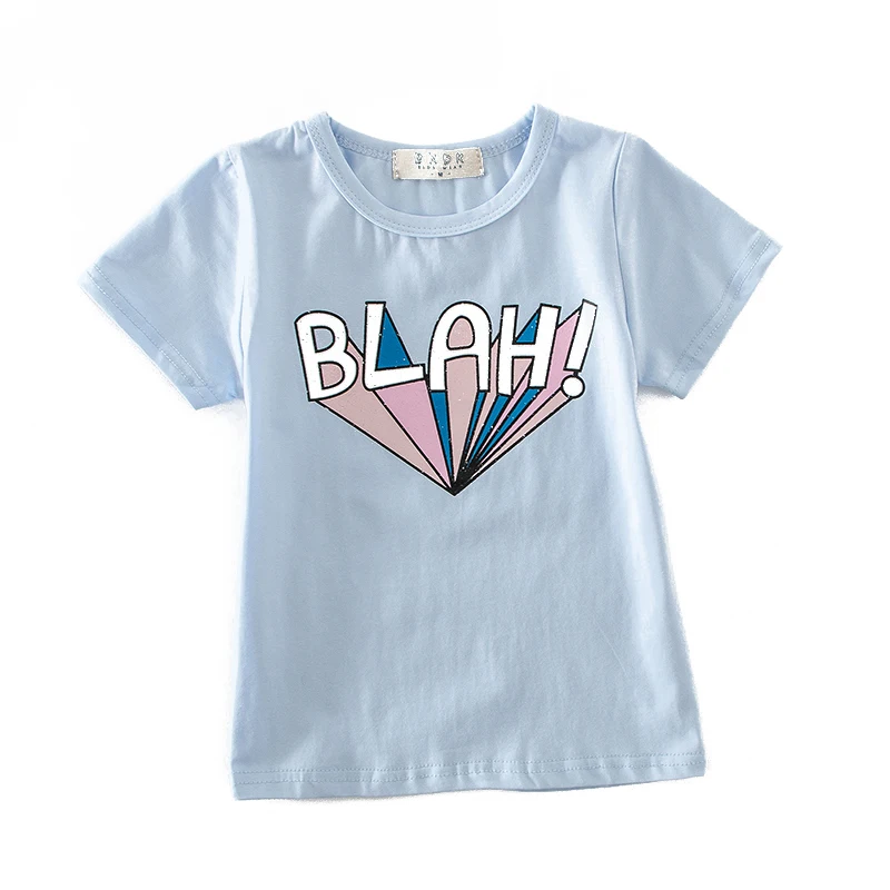 

High Quality Children's summer short-sleeved round collar cotton T-shirt. 2-7Y Cartoon Printed Leisure Sports Shirt tops.