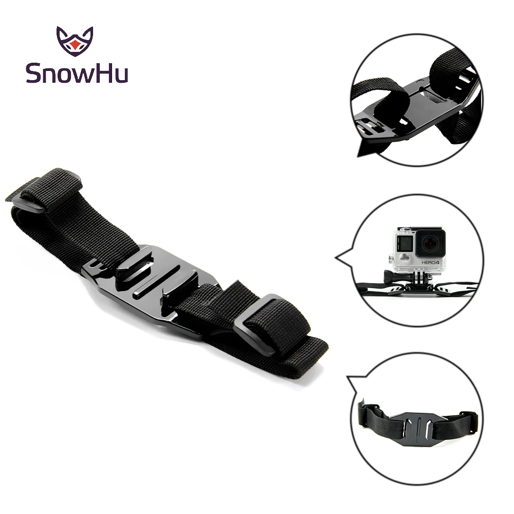 

SnowHu for Gopro Accessory Head Adapter Strap Belt for Go Pro Mount Holder Helmet For Gopro Hero 7 6 5 4 3+ xiaomi yi sjcam GP04