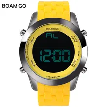 BOAMIGO модные брендовые мужские цифровые наручные часы с резиновой лентой мужские спортивные часы 30 м водонепроницаемый светодиодный дисплей Красочные мужские наручные часы