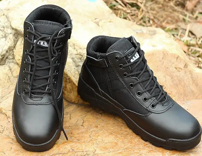 Военные кожаные ботинки для мужчин; армейские ботинки; ботинки на молнии; отличный светильник; дышащие ботинки