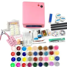 36 Вт УФ лампа и 36 цветов художественный Гель-лак для ногтей Инструменты Набор для ногтей Набор для строительства гель маникюрный набор инструментов