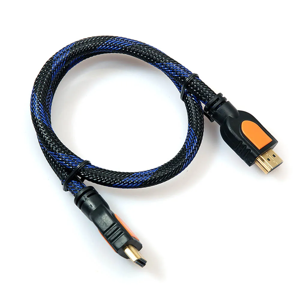 Синий 50 см высокоскоростной HDMI кабель 1,4 в 1080P HD 3D микро hdmi кабель для планшета готов HD tv к ТВ 53123A - Цвет: Черный