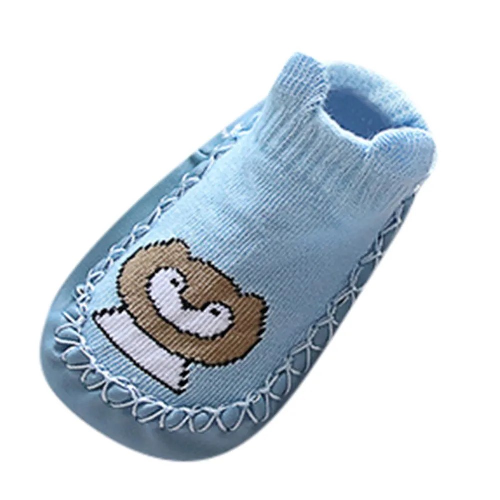 Мультфильмы для новорожденных; нескользящие носки для маленьких мальчиков и девочек с животными; Тапочки