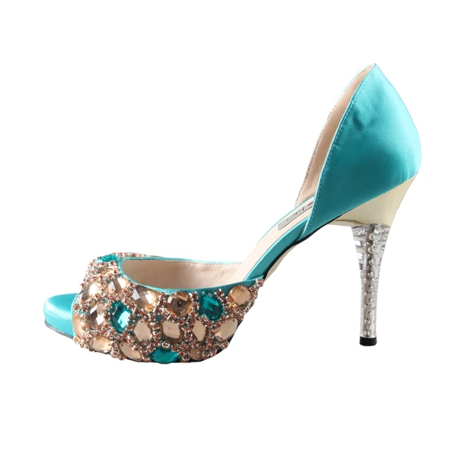 teal bridal shoes