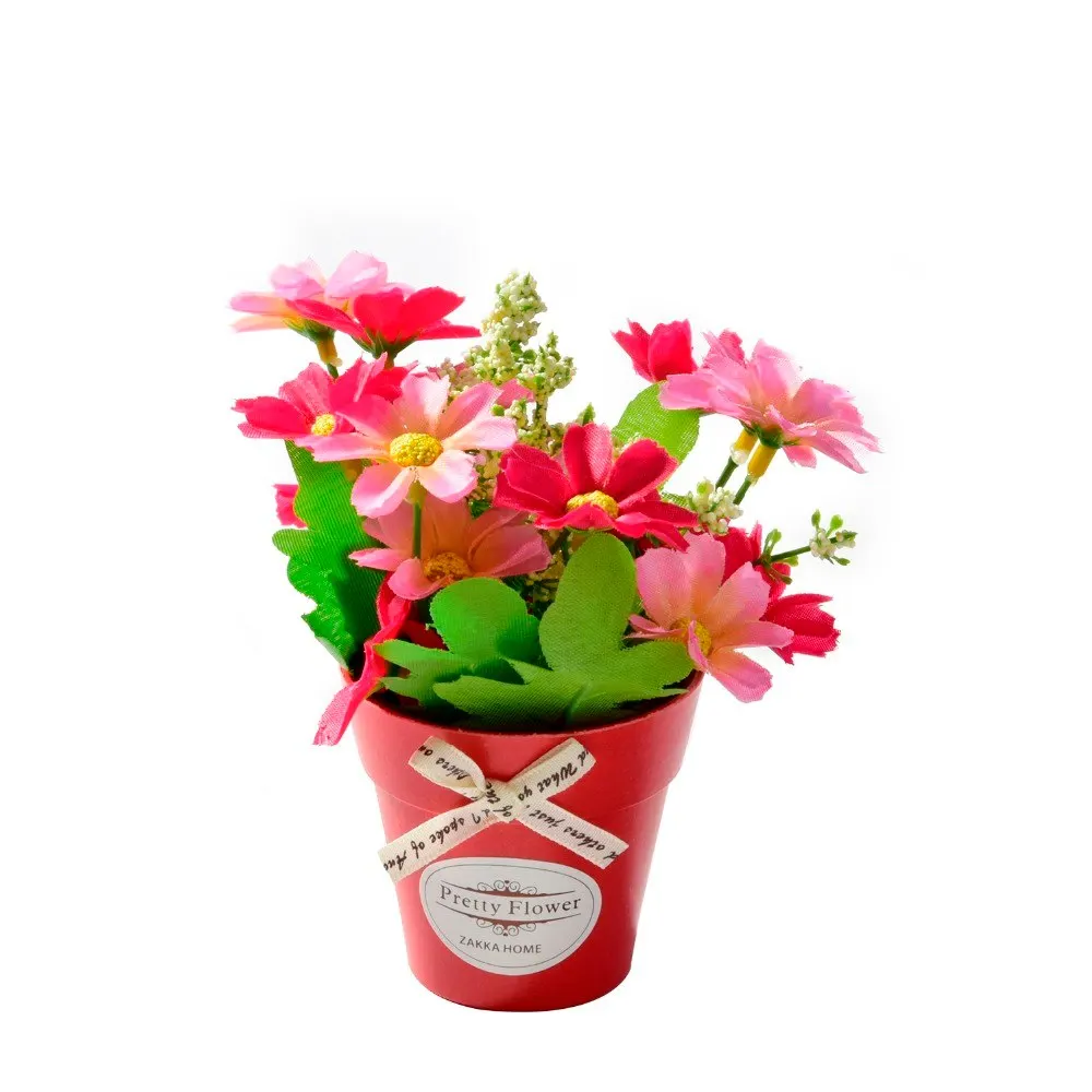 Chrysanthemum Fake Flower With Plastic Vase Bonsai Artificial Flowers For Wedding Party Garden Farmhouse Decoration Fake Flower Chrysanthemum Fake Flower With Plastic Vase Bonsai Artificial Flowers For Wedding Party Garden Farmhouse Decoration Fake Flower